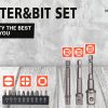 16Pc Socket Bit Adaptor Set Power Drill Nut Driver Extension Screwdriver Bits