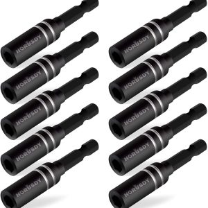 10Pc Magnetic Extension Socket Drill Bit Holder 1/4