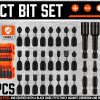 34Pc Impact Screwdriver Bit Set Nut Driver Magnetic Drill Holder Quick Release