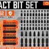 42Pc Impact Screwdriver Bit Set Magnetic Drill Holder Socket Drilling Adapter