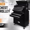 7-Drawer Tool Box Chest Cabinet Trolley – Heavy Duty Toolbox Garage Storage with Lockable Wheels