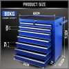 7-Drawer Drawer Tool Box Trolley Cabinet – Blue or Black Heavy Duty Tool Chest Garage Storage Cart Organizer