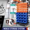 92-Piece Bin Mobile Garage Storage Bin Rack Heavy-Duty Tool Organizer with Swivel Wheels