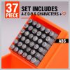 37Pcs Letter NStamp Punch Set DIY Hardened Ball Bearing Steel Tool 3mm