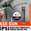 18” Manual Pistol Grip Grease Gun Flow Pressure 4500PSI Flexi Hose & Coupler