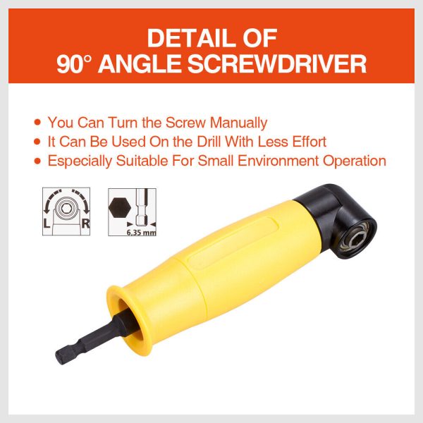 Right Angle Drill Attachment 90° Degree Drill Adapter 1/4″ Drive Key Adaptor New