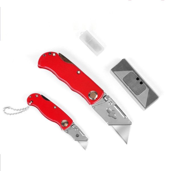 2Pc Folding Utility Knife Aluminium Handle & 10 Spare Stanley Blades Craft New