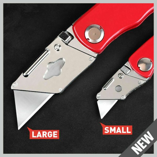 2Pc Folding Utility Knife Aluminium Handle & 10 Spare Stanley Blades Craft New