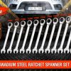 12Pc Ratchet Spanner Set Metric Open & Ring Wrenches 8-19mm CR-V + Rolling Bag