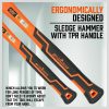 5Pc Hammer Set Rubber / Ball Pein / Sledge / Cross Pein Mallet TPR Grip Handle