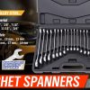 20Pc Ratchet Spanner Set Metric & Imperial Combination Wrench Open End Ring CR-V