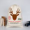 50x70cm Canvas Hessian Christmas Santa Sack Xmas Stocking Reindeer Kids Gift Bag, Cream – Rudolph Express