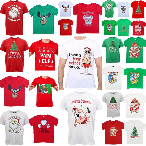 New Funny Adult Xmas Christmas T Shirt Tee Mens Womens 100% Cotton Jolly Ugly, Santa is Jolly – M