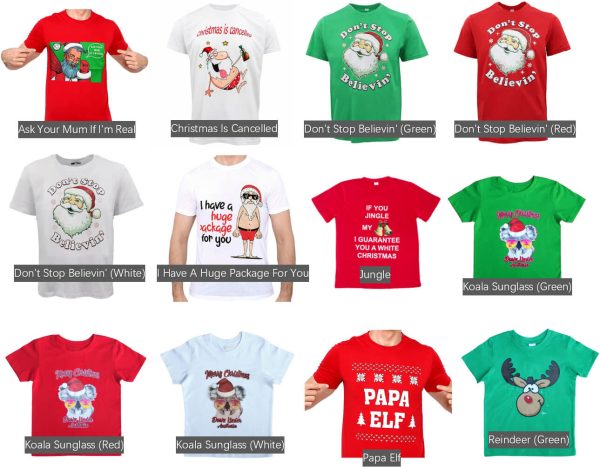 New Funny Adult Xmas Christmas T Shirt Tee Mens Womens 100% Cotton Jolly Ugly, Santa is Jolly – M