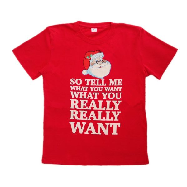 New Funny Adult Xmas Christmas T Shirt Tee Mens Womens 100% Cotton Jolly Ugly, Tell Me What You Want – M