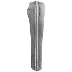 Men's Fleece Casual Sports Track Pants w Zip Pocket Striped Sweat Trousers S-6XL, Light Grey