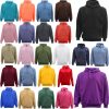 Adult Unisex Men’s Basic Plain Hoodie Pullover Sweater Sweatshirt Jumper XS-8XL, Black – S