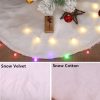 60/78/90/122cm Christmas Snow Plush Tree Skirt Xmas Base Floor Mat Cover Decor, 78cm (30.7″)