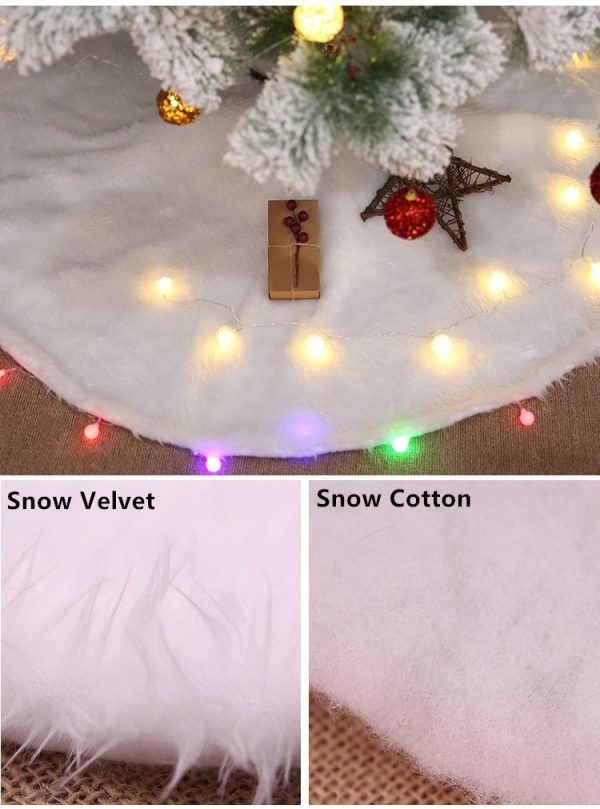 60/78/90/122cm Christmas Snow Plush Tree Skirt Xmas Base Floor Mat Cover Decor, 78cm (30.7″)