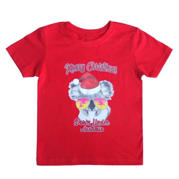 New Funny Adult Xmas Christmas T Shirt Tee Mens Womens 100% Cotton Jolly Ugly, Koala Sunglass (Red) – XS