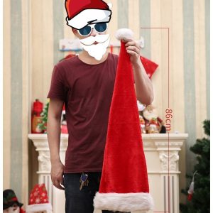 Christmas Unisex Adults Kids Novelty Hat Xmas Party Cap Santa Costume Dress Up, Long Santa Hat (Kids)