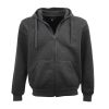 Adult Unisex Zip Plain Fleece Hoodie Hooded Jacket Mens Sweatshirt Jumper XS-8XL, Dark Grey – S