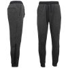 Mens Joggers Trousers Gym Sport Casual Sweat Track Pants Cuffed Hem w Zip Pocket, Black – S