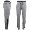 Mens Joggers Trousers Gym Sport Casual Sweat Track Pants Cuffed Hem w Zip Pocket, Black – S