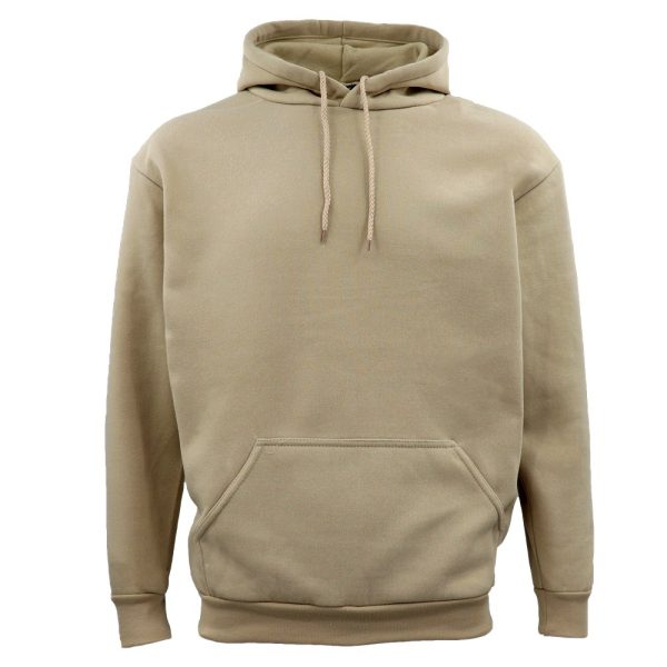 Adult Unisex Men’s Basic Plain Hoodie Pullover Sweater Sweatshirt Jumper XS-8XL, Khaki – XS