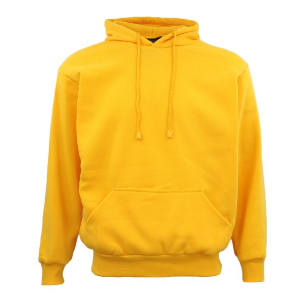 Adult Unisex Men’s Basic Plain Hoodie Pullover Sweater Sweatshirt Jumper XS-8XL, Yellow – XS