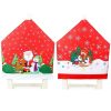 10x Christmas Chair Covers Dinner Table Santa Hat Snowman Home Décor Ornaments, Snowman (10 Chair Covers)