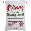 50x70cm Canvas Hessian Christmas Santa Sack Xmas Stocking Reindeer Kids Gift Bag, Cream – Santa Express