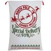 50x70cm Canvas Hessian Christmas Santa Sack Xmas Stocking Reindeer Kids Gift Bag, Cream – North Pole Express (D)