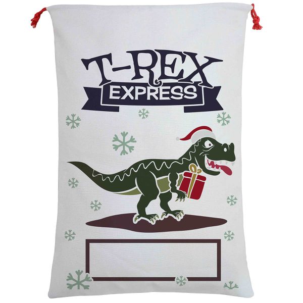 Large Christmas XMAS Hessian Santa Sack Stocking Bag Reindeer Children Gifts Bag, Cream – T-Rex Express