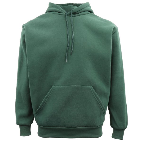 Adult Unisex Men’s Basic Plain Hoodie Pullover Sweater Sweatshirt Jumper XS-8XL, Dark Green – 2XL