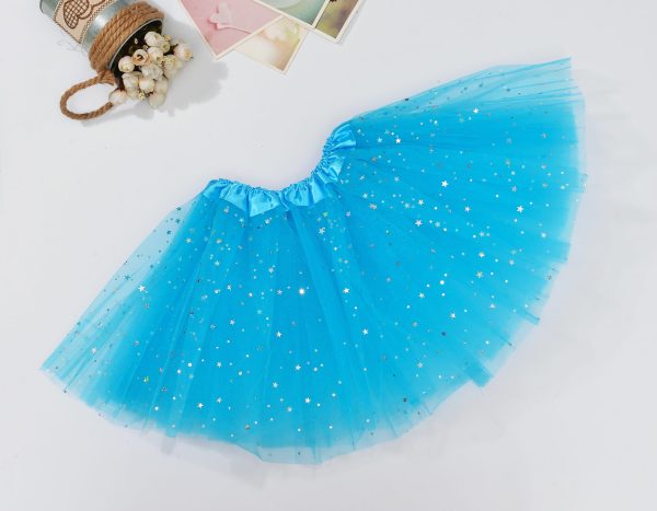 Sequin Tulle Tutu Skirt Ballet Kids Princess Dressup Party Baby Girls Dance Wear, Adults – Aqua