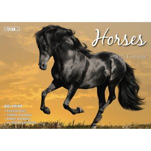 Horses â€“ 2023 Rectangle Wall Calendar 16 Months Planner New Year Christmas Gift