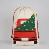 Large Christmas XMAS Hessian Santa Sack Stocking Bag Reindeer Children Gifts Bag, Cream – Van Delivery