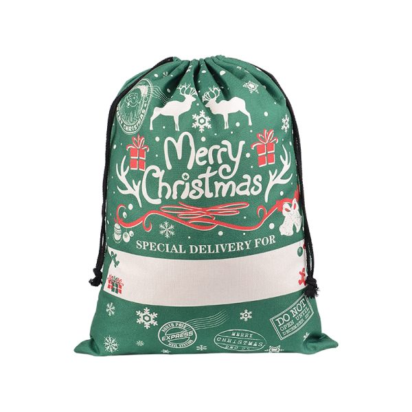 Large Christmas XMAS Hessian Santa Sack Stocking Bag Reindeer Children Gifts Bag, Green – Reindeer Gift