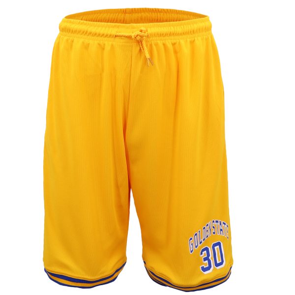 Men’s Basketball Sports Shorts Gym Jogging Swim Board Boxing Sweat Casual Pants, Yellow – Golden State 30 – L