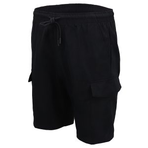 Men's Cargo Shorts 4 Pockets Cascual Work Trousers Active Pants Elastic Waist, Black