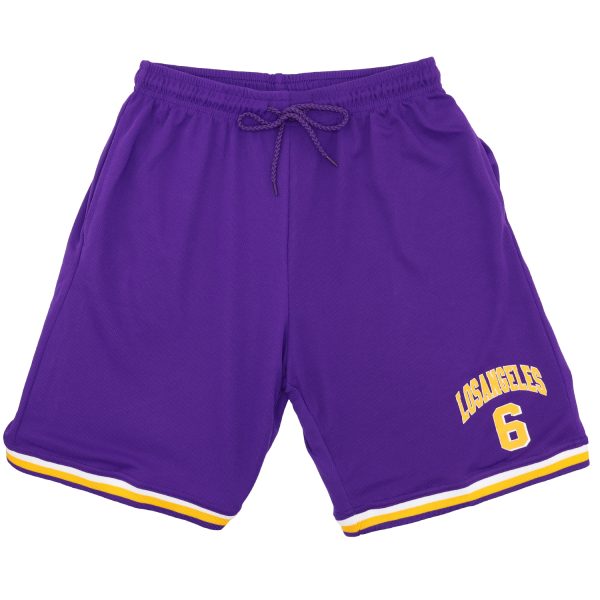 Men’s Basketball Sports Shorts Gym Jogging Swim Board Boxing Sweat Casual Pants, Purple – Los Angeles 6 – M