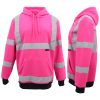 HI VIS Hooded Safety Jumper Hoodie Sweatshirt Tradie Workwear Fleece Jacket Coat, Fluro Yellow – XS