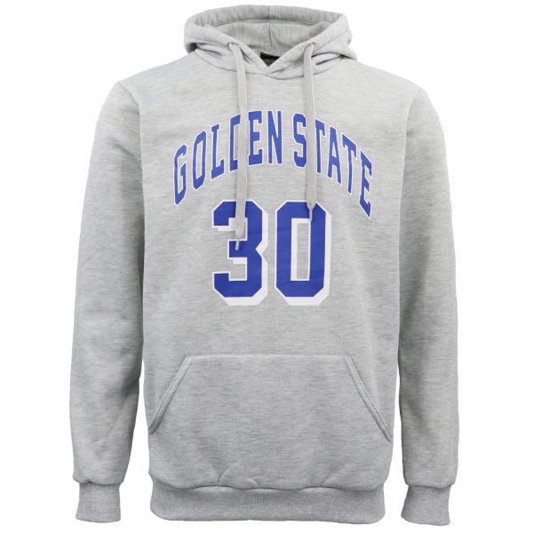 Men’s Fleece Pullover Hoodie Jacket Sports Jumper Jersey Chicago Golden State, Blue – Golden State 30 – XS