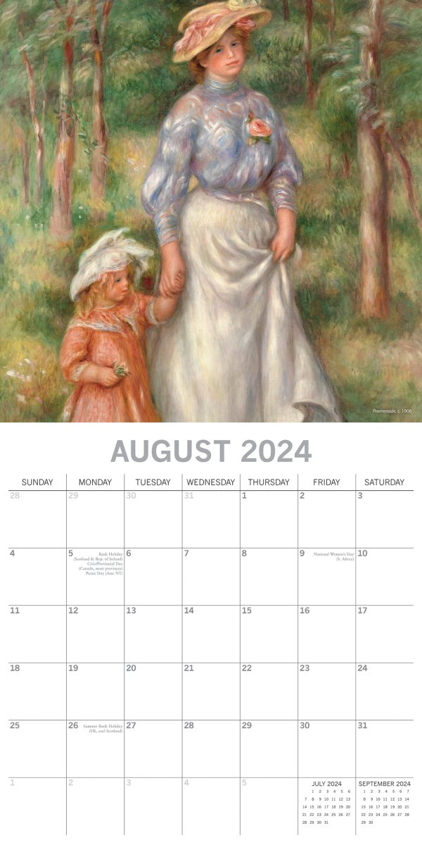 Renoir – 2024 Square Wall Calendar 16 Month Arts Planner Christmas New Year Gift