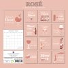 Rose – 2024 Square Wall Calendar 16 Month Food Planner Wine Beer Planner Gift