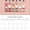 Rose – 2024 Square Wall Calendar 16 Month Food Planner Wine Beer Planner Gift