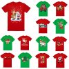 100% Cotton Christmas T-shirt Adult Unisex Tee Tops Funny Santa Party Custume, Reading Santa (Red) – S