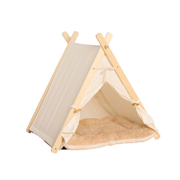 Pets Teepee Dogs Tent Removable and Washable Cats Tents Dog Cat Bed With Cushion