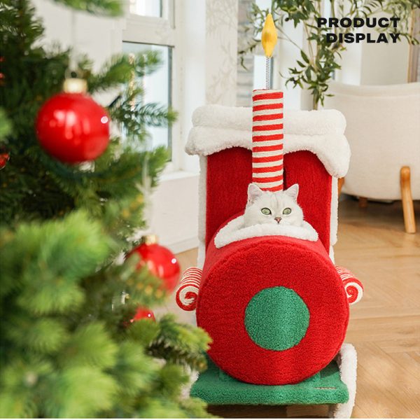 Christmas Gift Train Cat Tree Cat nest Integrated Cat Nest Toy Scratching Post